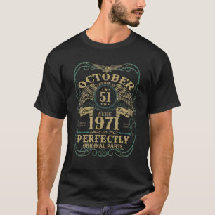 T-shirt Légende Octobre 1971 51e anniversaire Vintage