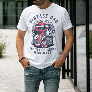 T-shirt Légende Papa Vintage Personnalisé Année Rétro Cass