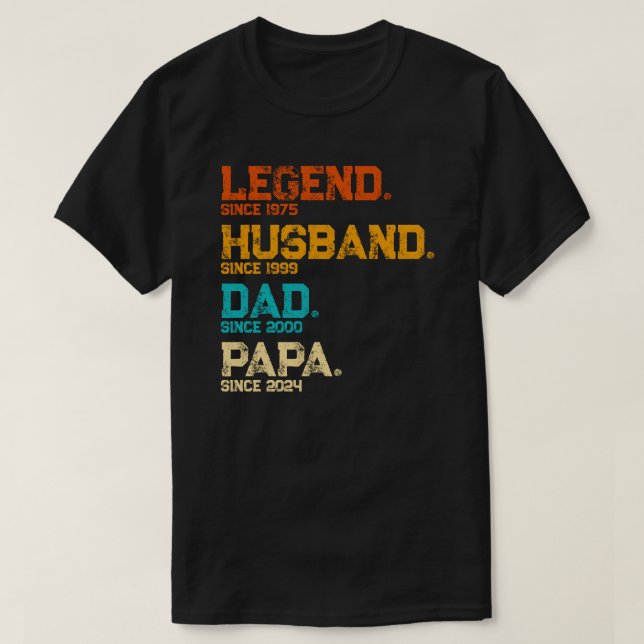 T-shirt Légende personnalisée Père Papa Papa Papa Papa dep (Design devant)