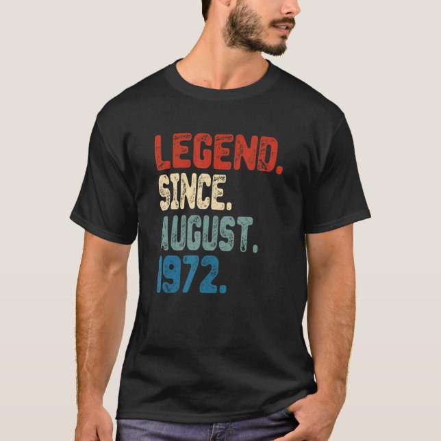 T-shirt Légende rétro 50 ans depuis août 1972 50e B (Devant)