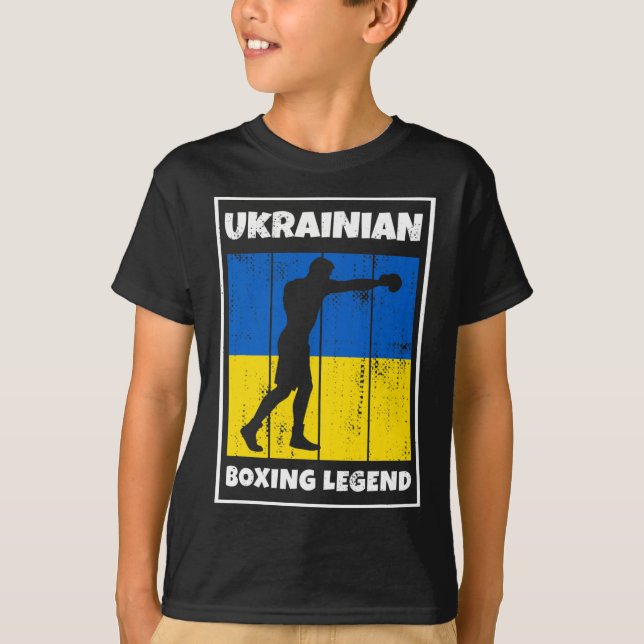 T-shirt Légende ukrainienne de la boxe avec drapeau pour l (Devant)