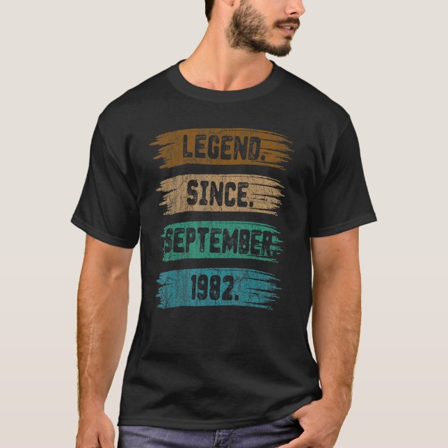 T-shirt Légende vieille de 40 ans depuis septembre 1982 40 (Devant)