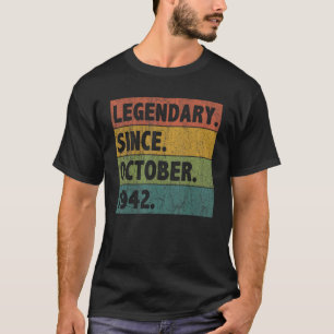 T-shirt Légende vieille de 80 ans depuis octobre 1942 80e 