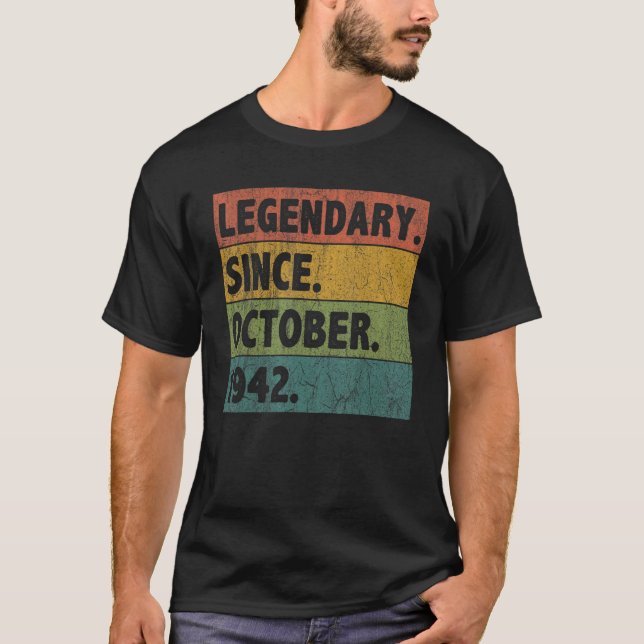 T-shirt Légende vieille de 80 ans depuis octobre 1942 80e  (Devant)