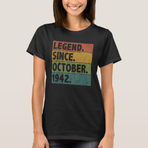 T-shirt Légende vieille de 80 ans depuis octobre 1942 80e