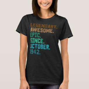 T-shirt Légende vieille de 80 ans depuis octobre 1942 80e