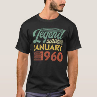 T-shirt Légende vintage depuis janvier 1960 Anniversaire
