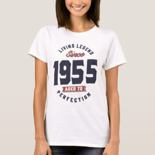 T-shirt Légende vivante depuis 1955 Cadeau d'anniversaire