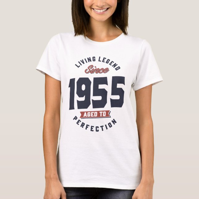 T-shirt Légende vivante depuis 1955 Cadeau d'anniversaire (Devant)