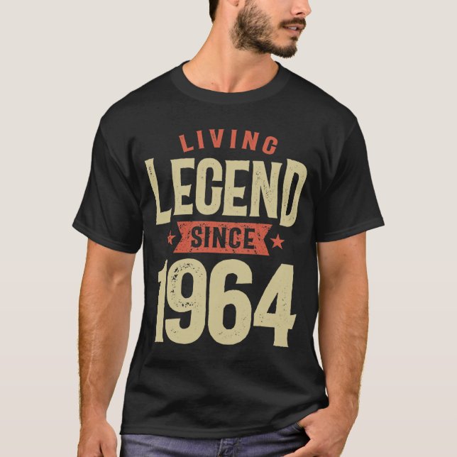 T-shirt Légende vivante depuis 1964 Anniversaire (Devant)