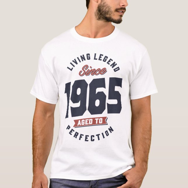 T-shirt Légende vivante depuis 1965 Cadeau d'anniversaire (Devant)