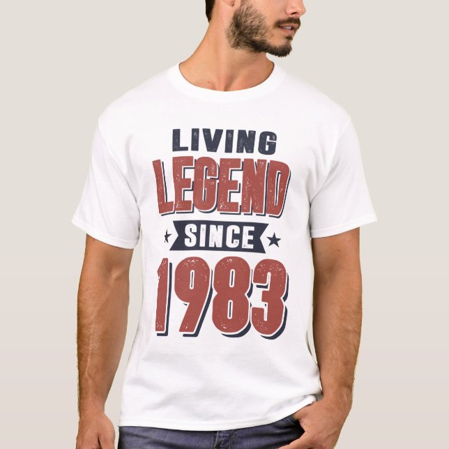 T-shirt Légende vivante depuis 1983 Cadeau d'anniversaire (Devant)
