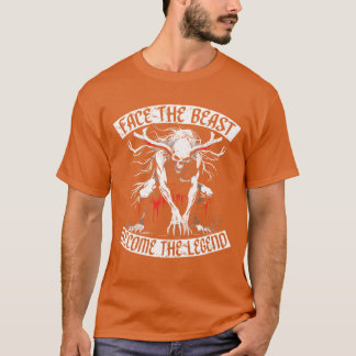 T-shirt Légende Wendigo Cryptide Facehe Bête Becomehe rétr