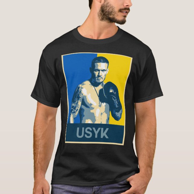 T-shirt Légendes de boxe Oleksandr Usyk (couleurs ukrainie (Devant)