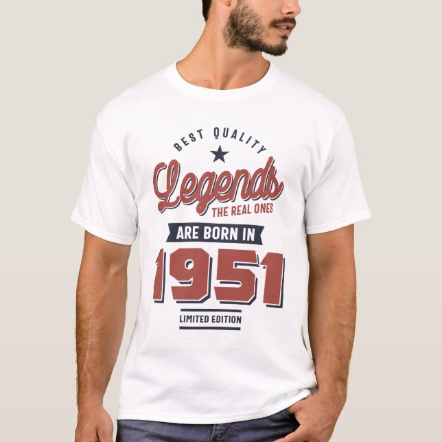 T-shirt Légendes De Qualité Les Véritables Sont Nés En 195 (Devant)