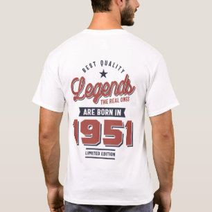 T-shirt Légendes De Qualité Les Véritables Sont Nés En 195