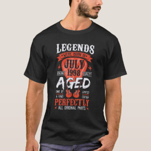 T-shirt Légendes Naquirent En Juillet 1998 Médium Guitare