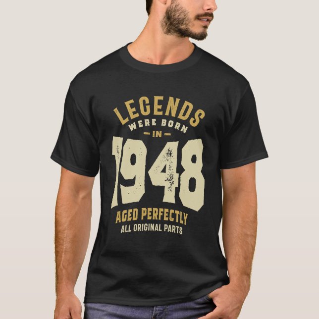 T-shirt Légendes Né en 1948 75e anniversaire (Devant)