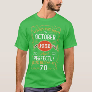 T-shirt Légendes Né En Octobre 1952 70e Anniversaire 70 An