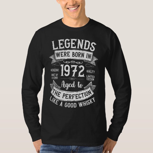 T-shirt Légendes Nées En 1972 Âgé Comme Une Bonne Légende  (Devant)