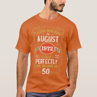 T-shirt Légendes Nées En Août 1972 50e Anniversaire 50 Ans