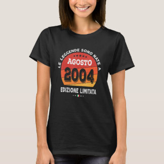 T-shirt Légendes Nées En Août 2004 18e Anniversaire 18 Ans