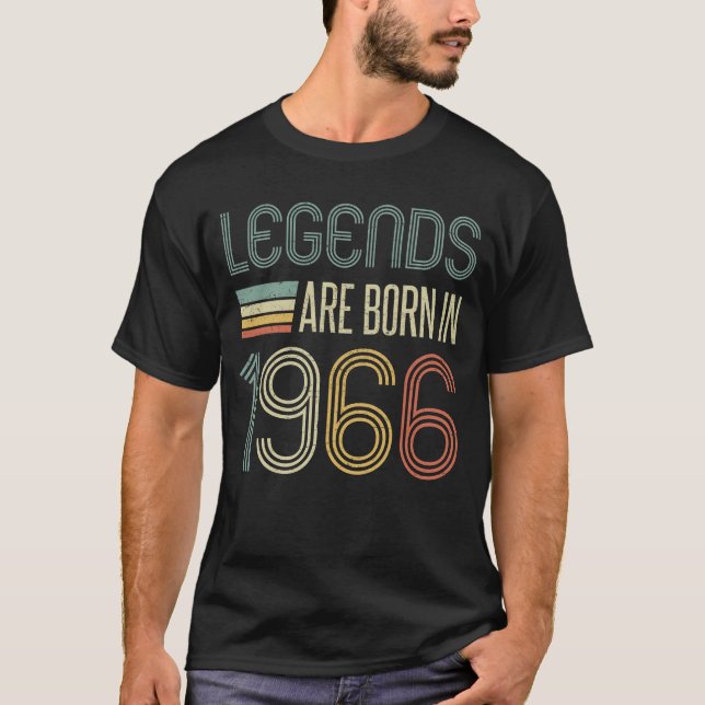 T-shirt Légendes pour les 60 ans de naissance en 1966 (Devant)