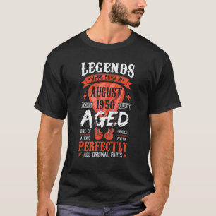 T-shirt Légendes sont nées en août 1950 Médium de guitare