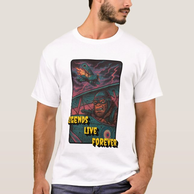 T-shirt Legends Live Forever – Bigfoot WWI Dogfight (Devant)