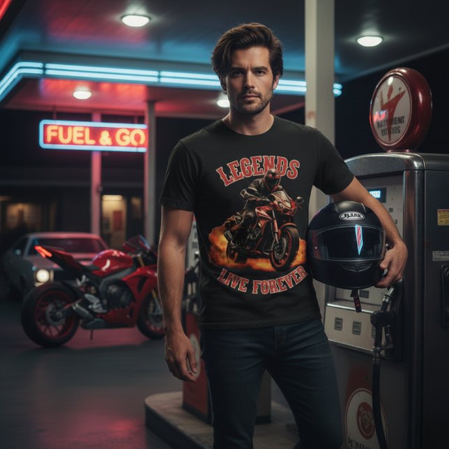 T-shirt Legends Live Forever - Sportbike Motorcycle Rider (Créateur téléchargé)