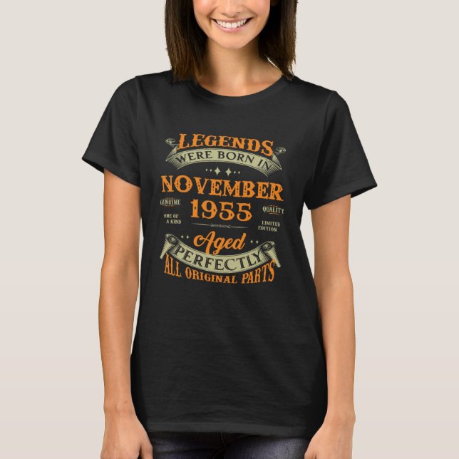 T-shirt Legends Were Born In November 1955 (Devant)