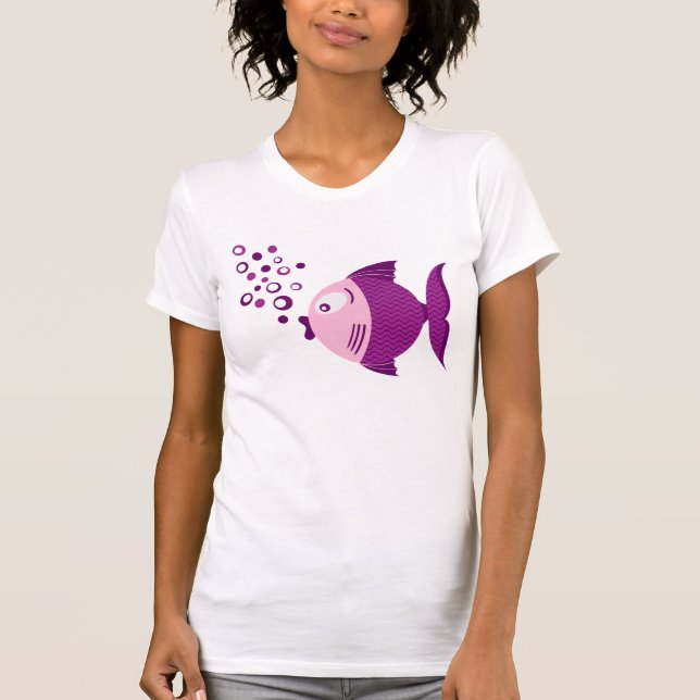 T-shirt léger de base de femmes de poissons (Devant)