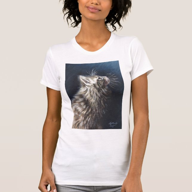 T-shirt léger de chat de ragondin du Maine d'ange (Devant)