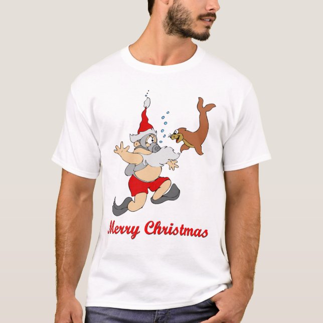 T-shirt léger de Père Noël de scaphandre (Devant)