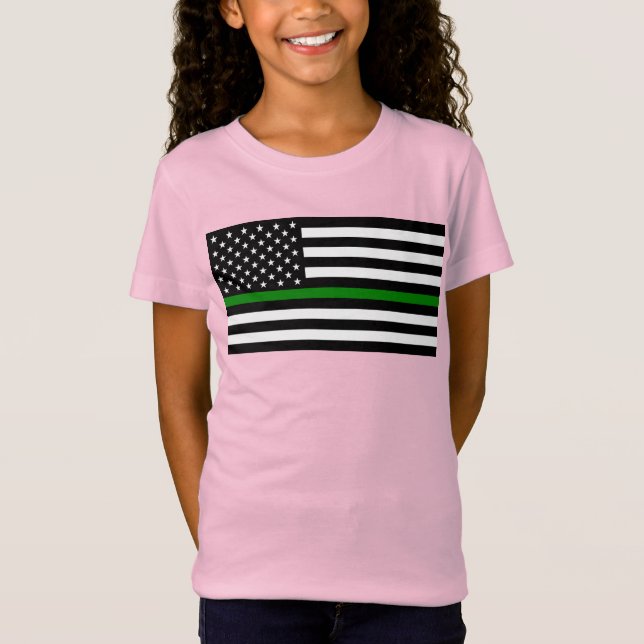 T-Shirt Légère ligne verte : Anciens combattants patriotiq (Devant)