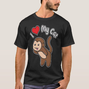 T-shirt Légèrement Mauvais J'Aime Mon Chat Kitten Chat