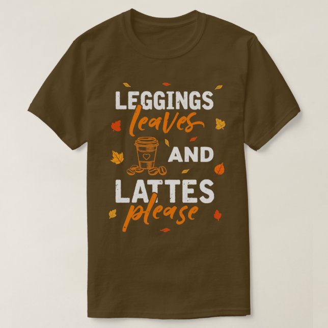 T-shirt Leggings Feuille Lattes S'Il Vous Plaît Automne Sa (Design devant)