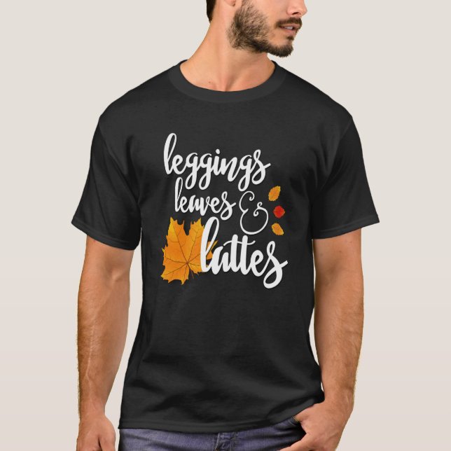 T-shirt Leggings Feuilles et lattes (Devant)