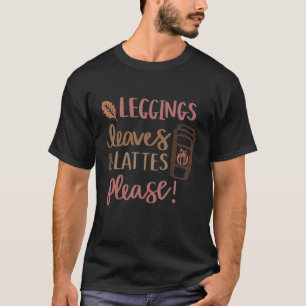 T-shirt Leggings Feuilles Et Lattes S'Il Vous Plaît Automn