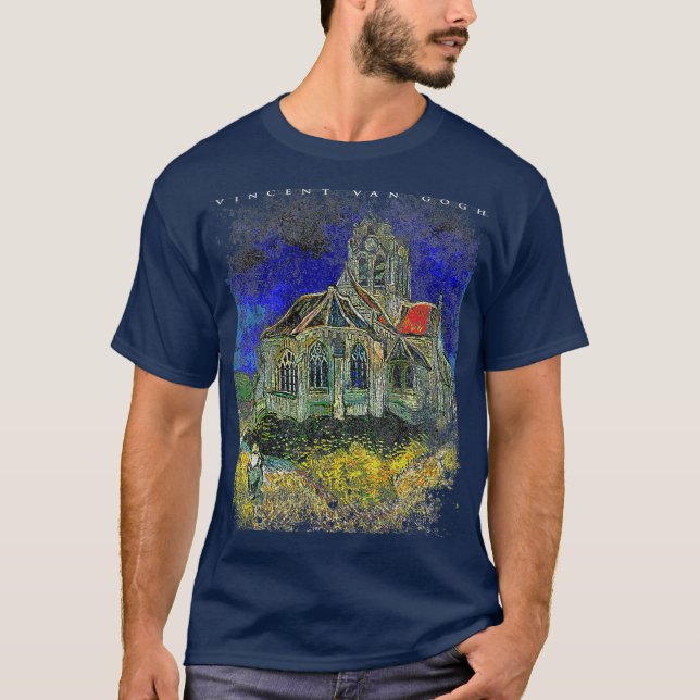 T-shirt L'Église Des Mens À Auverssuroise Van Gogh Peintur (Devant)