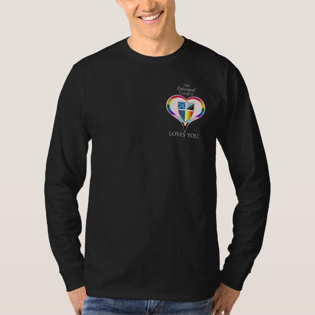 T-shirt L'Eglise épiscopale vous aime LGBTQ Nouveau design (Devant)