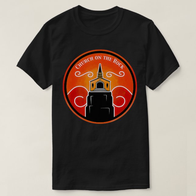 T-shirt L'église sur le rocher (Design devant)