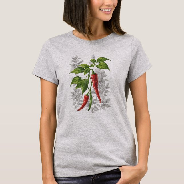 T-shirt Légume 10 poivrons, piments, légumes, épicés (Devant)