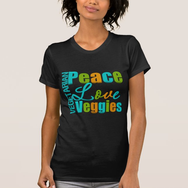 T-shirt Légume végétarien d'amour de paix (Devant)