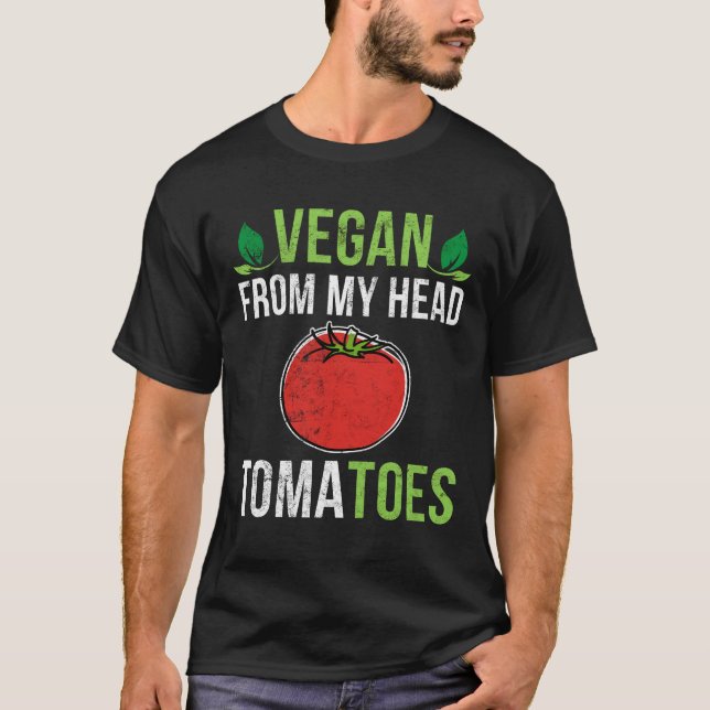 T-shirt Légumes de ma tête, tomates amusantes, tourte végé (Devant)