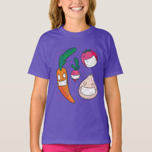 T-shirt Légumes drôles dans des masques faciaux