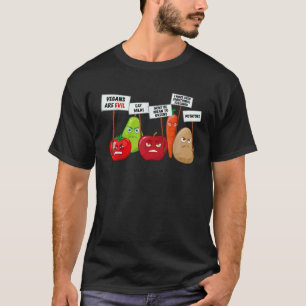 T-shirt Légumes et fruits végans protestant contre Vega
