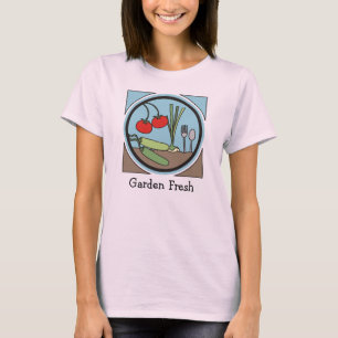 T-shirt légumes frais de jardin faisant cuire
