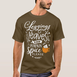 T-shirt Légumineuses Feuilles Et Citrouilles Épices Automn