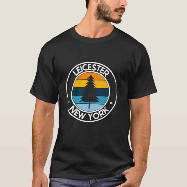 T-shirt Leicester New York NY USA City Pride Retro Sunset (Devant)